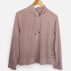 DKNY Sport Rose Pink Mesh Long Sleeve Turtle Neck Womens Size M